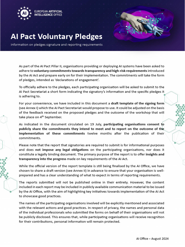 AI Pact Voluntary Commitments Guide | PDF