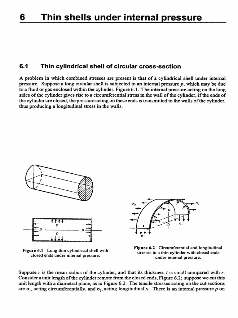Thin Cylindrical Shell Under Pressure | PDF | Sphere | Stress (Mechanics)