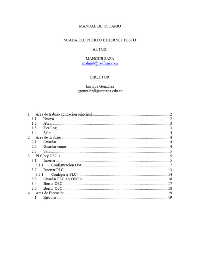 Manual SCADA PLC Ethernet Festo | PDF | Menú (Computación) | Archivo de ...