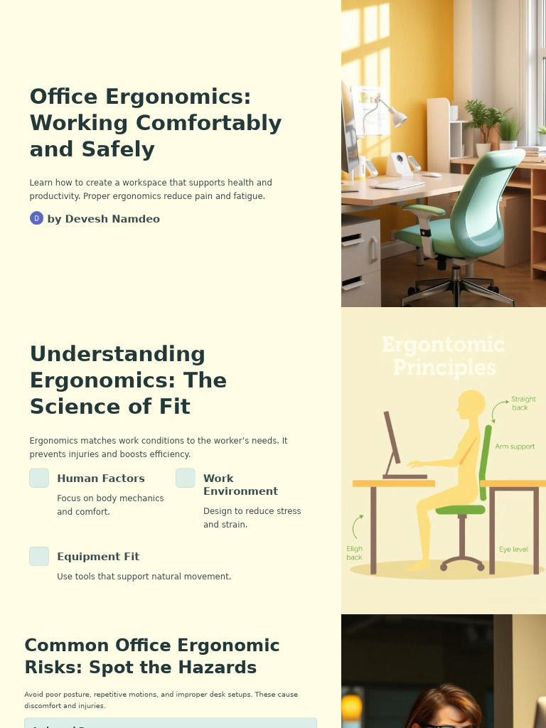Office Ergonomics for Comfort & Safety | PDF | Chair | Computer Keyboard