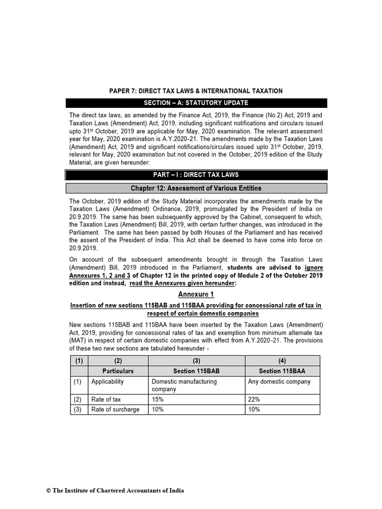 Direct Tax Laws Update for May 2020 | PDF | Income Tax | Tax Deduction