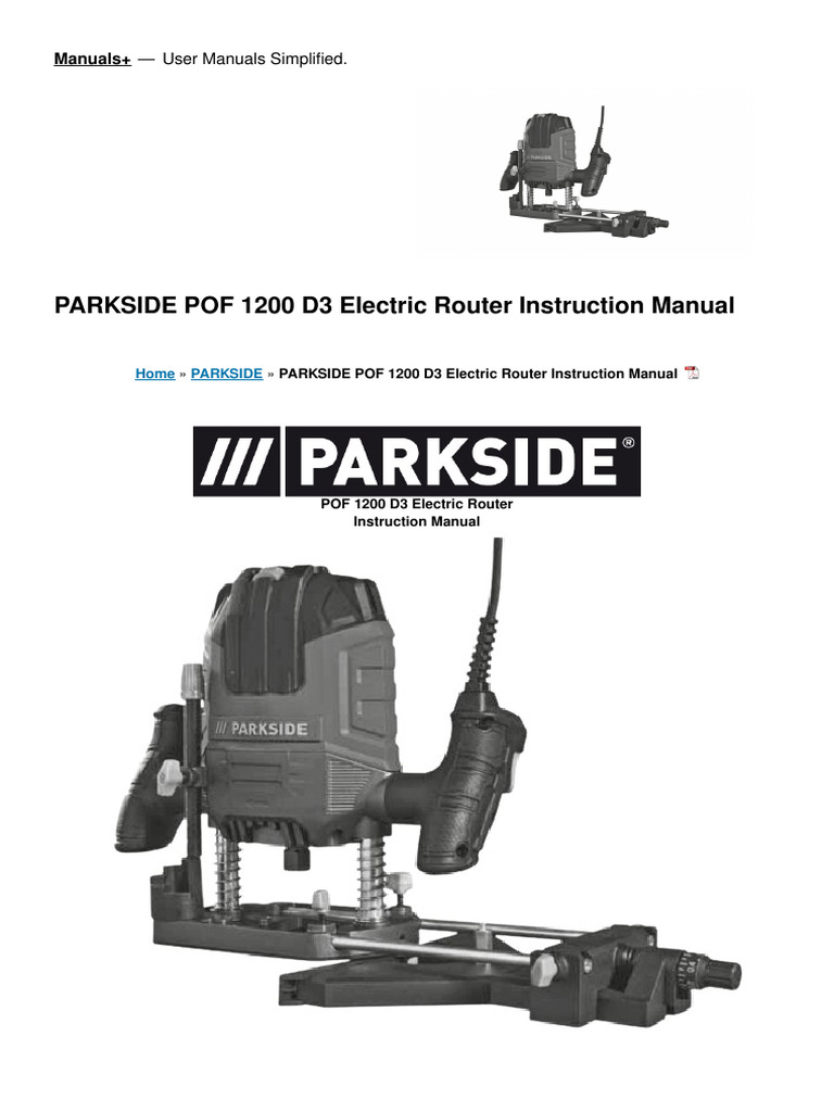 Pof 1200 d3 Electric Router Manual | PDF | Screw