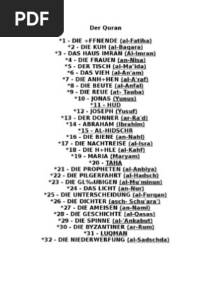 Der Heilige Quran Koran Word Format