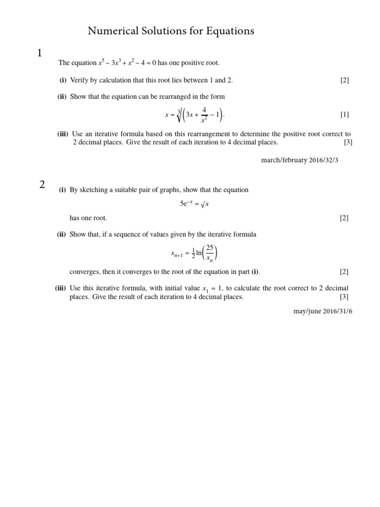Numerical Methods for Finding Roots | PDF | Mathematics | Mathematical ...