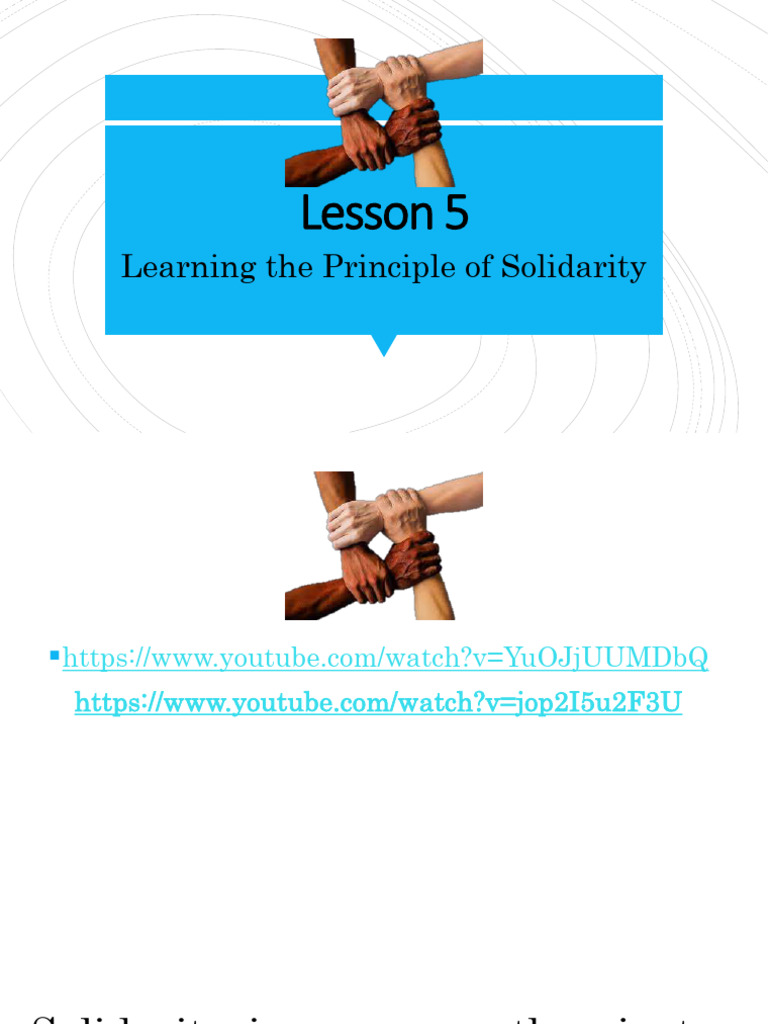 Lesson5solidarity 210122011226 | PDF | Solidarity | Forgiveness