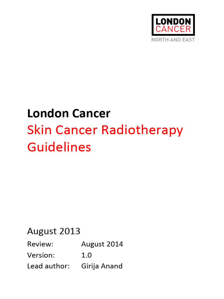 London Skin Cancer Radiotherapy Guidelines | PDF | Radiation Therapy ...
