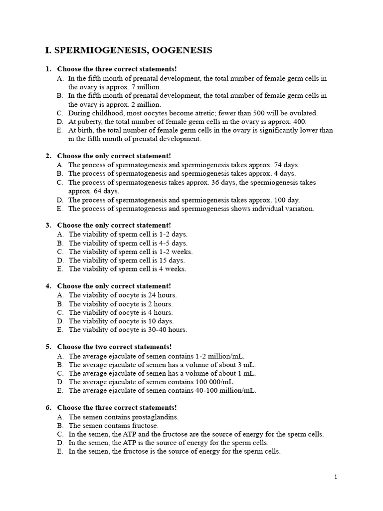 Embryology TestQuestions NoAnswer | PDF | Meiosis | Nervous System
