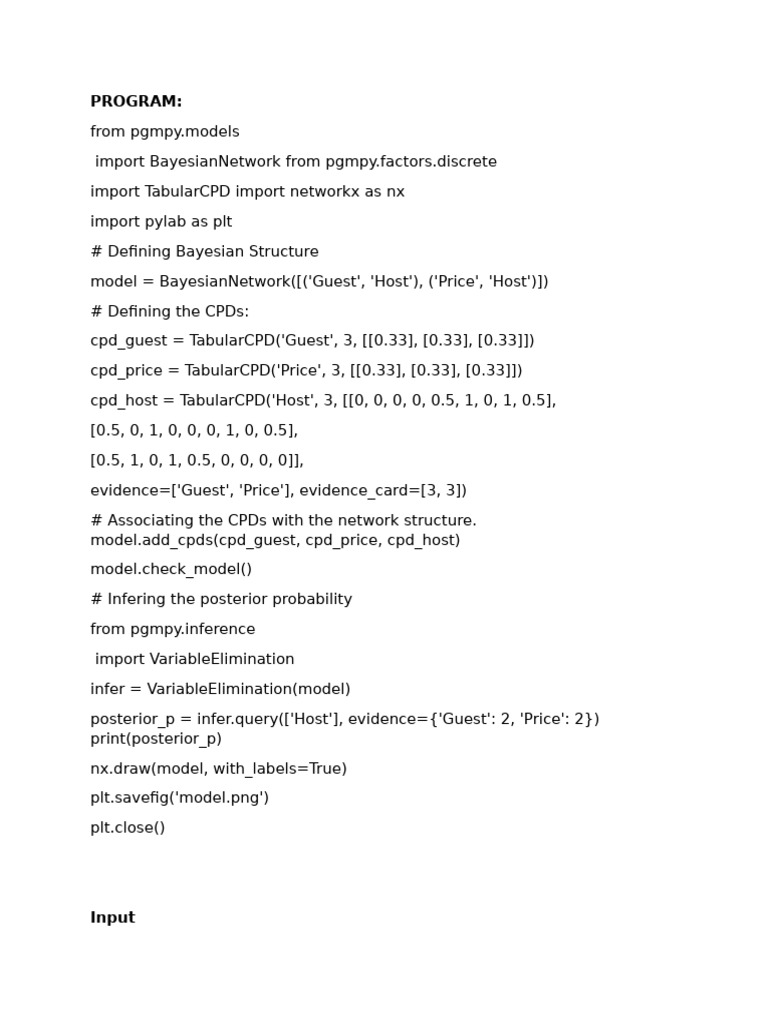 Bayesian Network Example in pgmpy | PDF