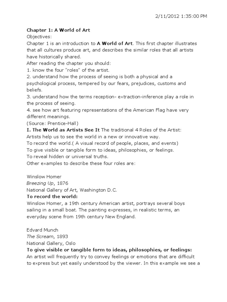 Art History Notes PDF Perspective (Graphical) Representation (Arts)