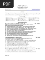 Director Marketing Product Management in Dallas Ft Worth TX Resume Michael Adamietz