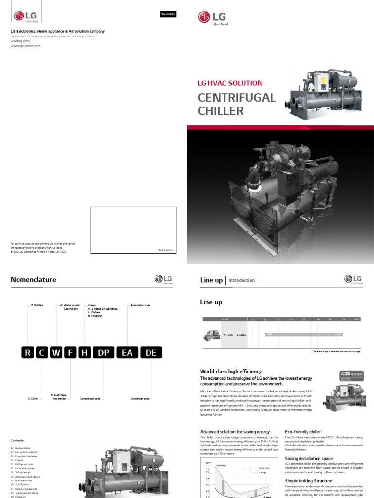 LG Centrifugal Chiller Overview | PDF | Heat Exchanger | Air Conditioning