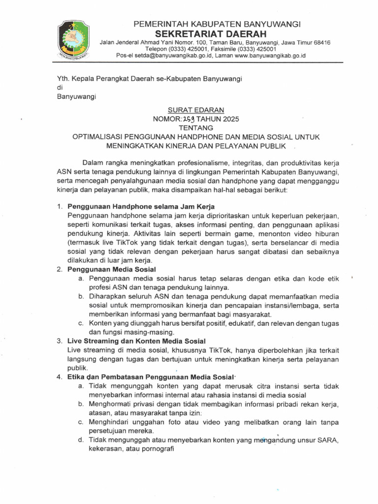 Surat Edaran Medsos | PDF