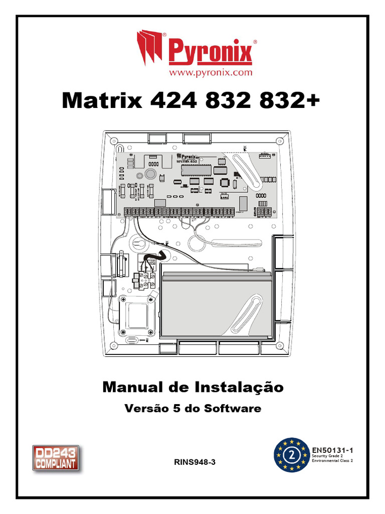 Manual de Instalação Matrix 424/832/832+ | PDF | Conector elétrico ...