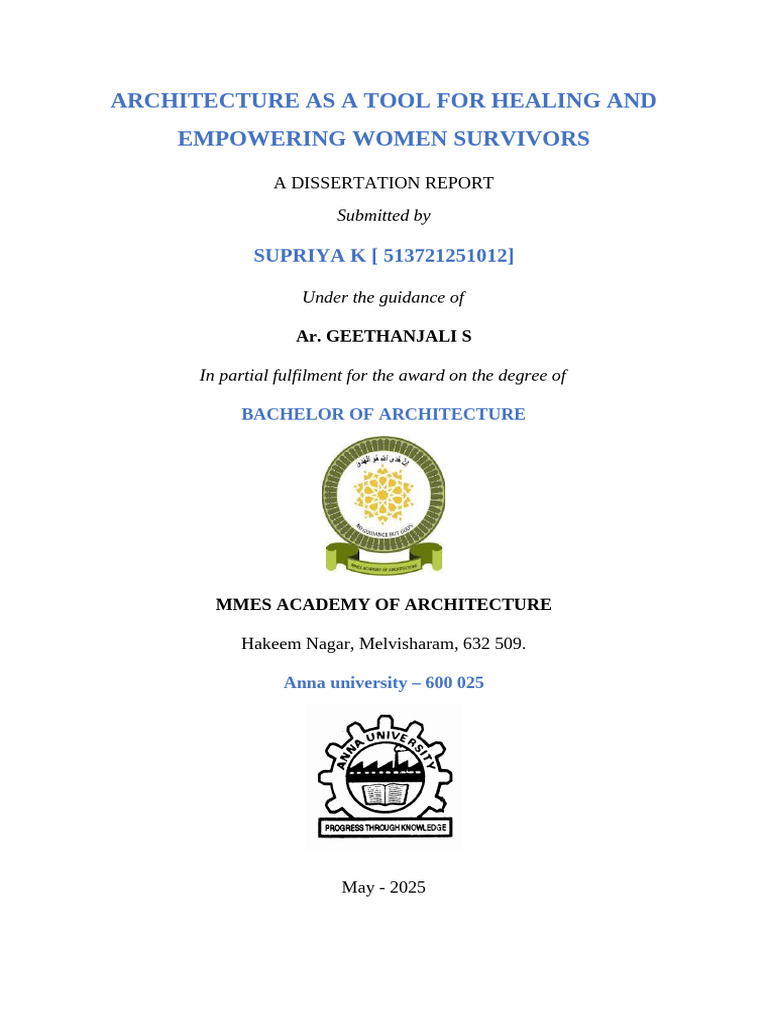 Healing Architecture for Women Survivors | PDF | Psychological Trauma ...