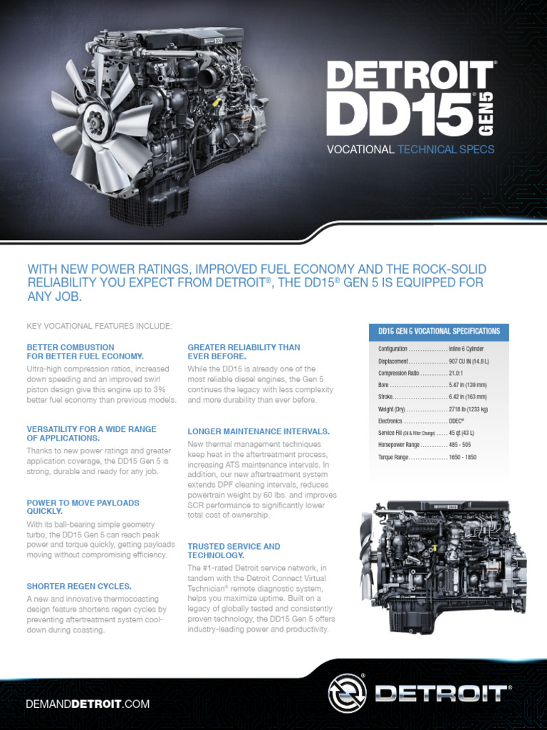 DD15 Gen 5 Technical Specifications | PDF | Fuel Economy In Automobiles ...