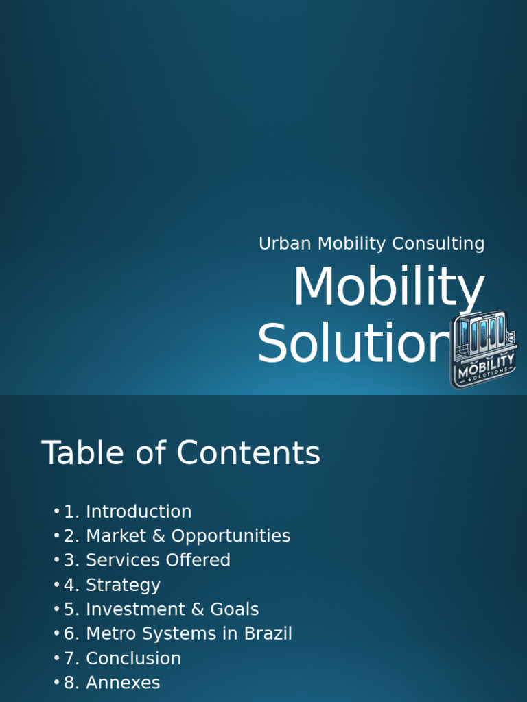 Mobility Solutions Proposal Updated | PDF | Brazil | Latin America