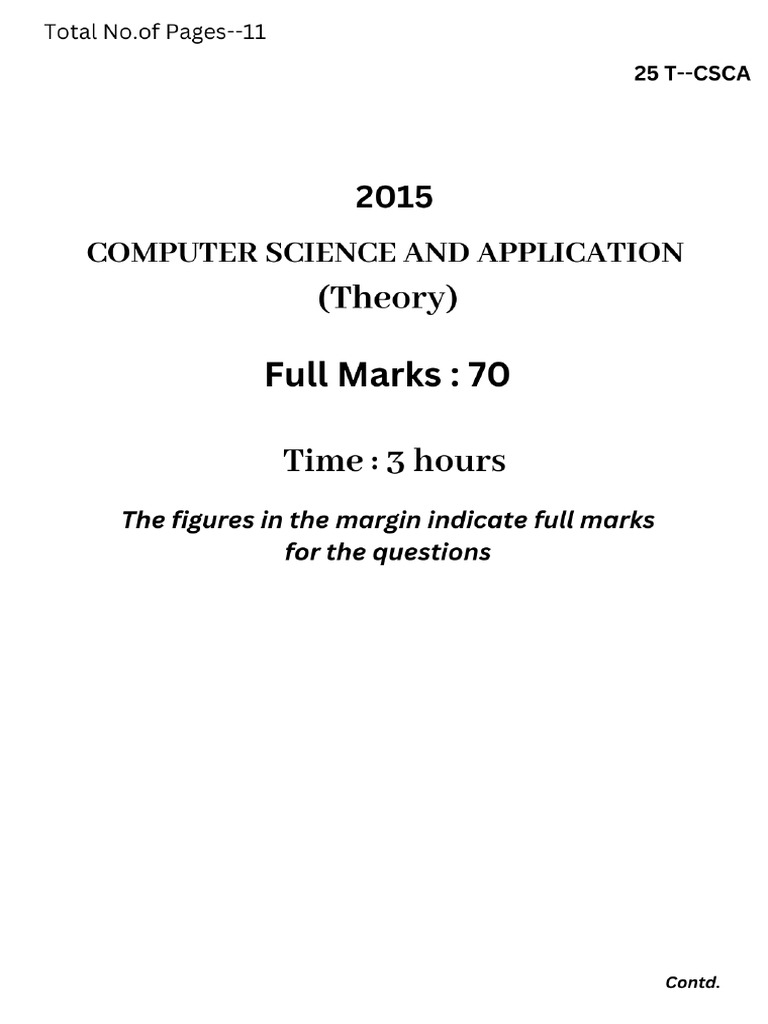 Computer Science and Application 2015 | PDF