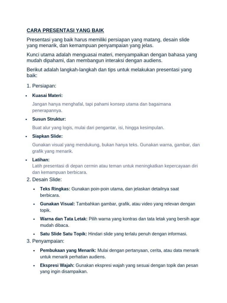 Tips Presentasi yang Efektif dan Menarik | PDF