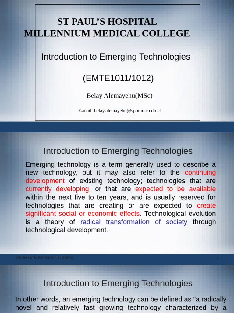 Overview of Emerging Technologies | PDF | Apache Hadoop | Artificial ...