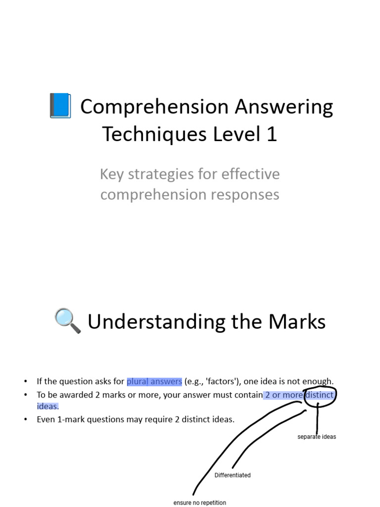Comprehension Answering Techniques Deck 1 | PDF | Reading Comprehension ...