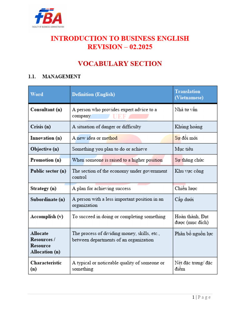 Business English Vocabulary Guide | PDF | Bonds (Finance) | Securities ...