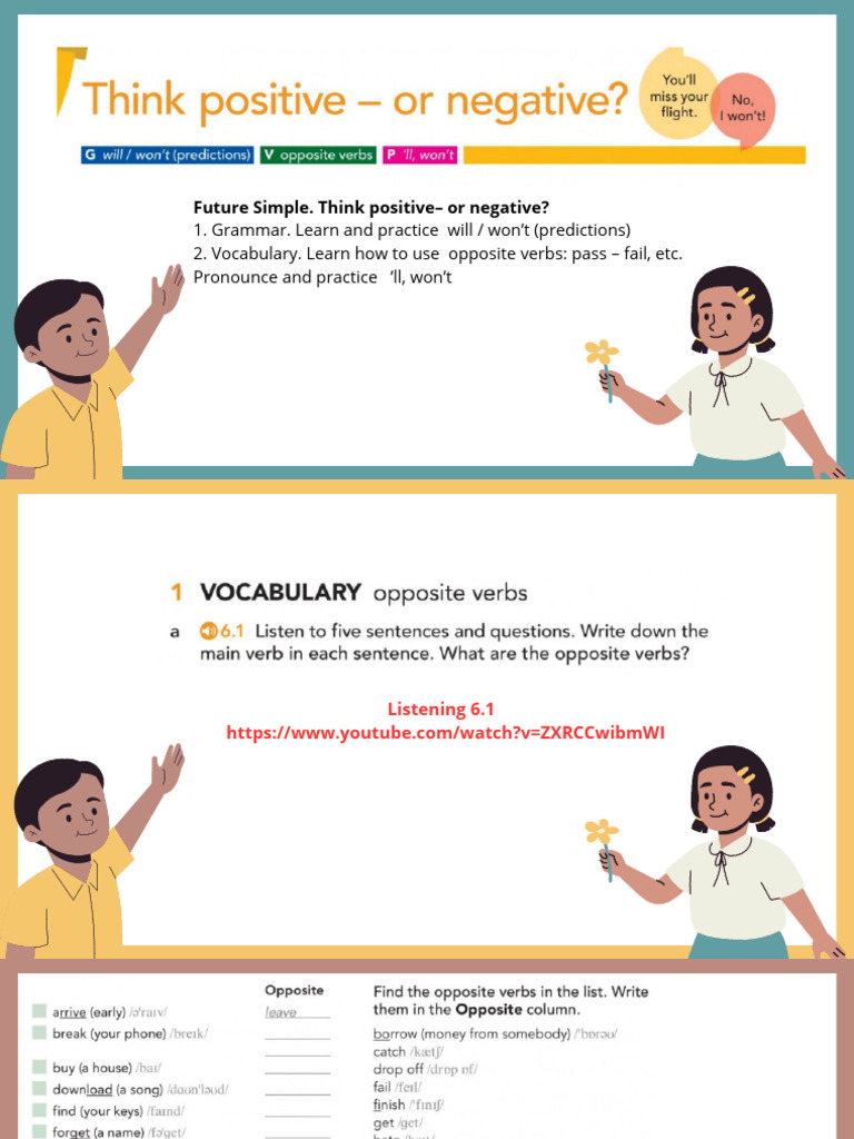 Future Simple. Think Positive - or Negative | PDF