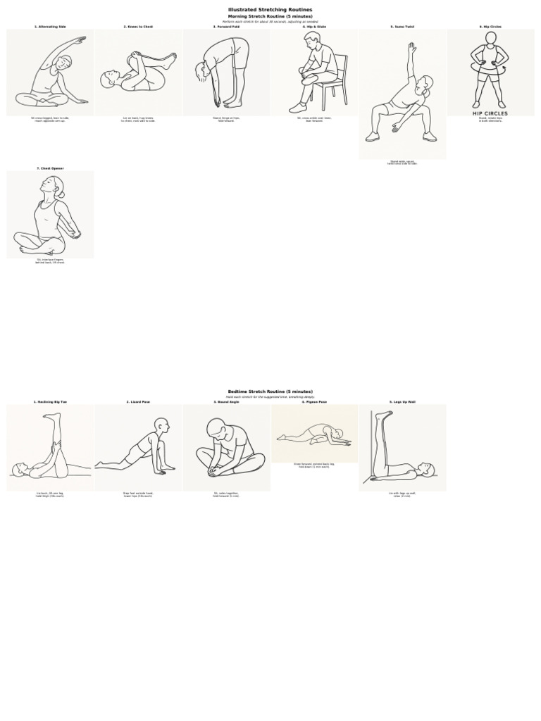 Illustrated Stretching Routines for Seniors | PDF