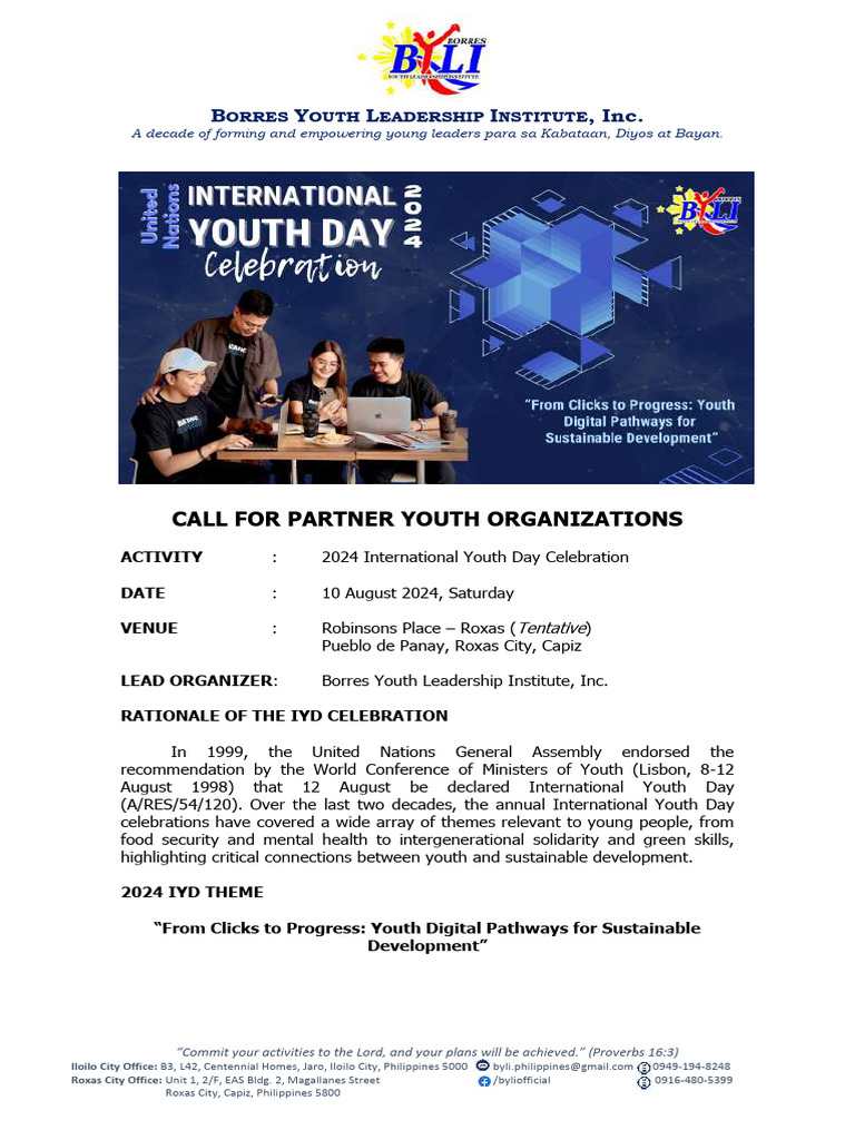 Call For Partner Youth Organizations 1 | PDF | Sustainability ...