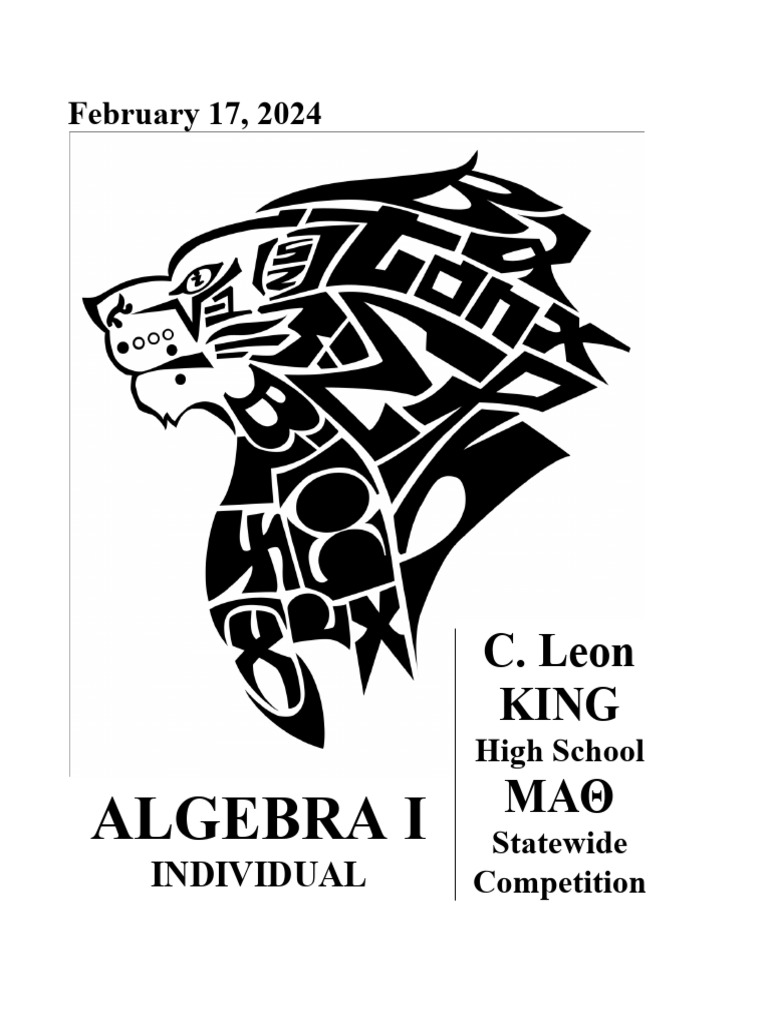 Alg 1 Feb 2024 KING SW Indiv Test | PDF | Number Theory | Algebra