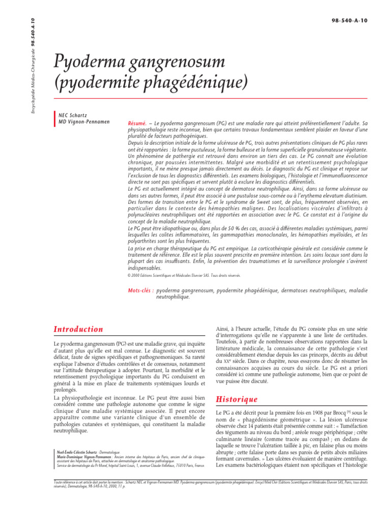 Pyoderma Gangrenosum | PDF | Rectocolite hémorragique | Maladies et ...