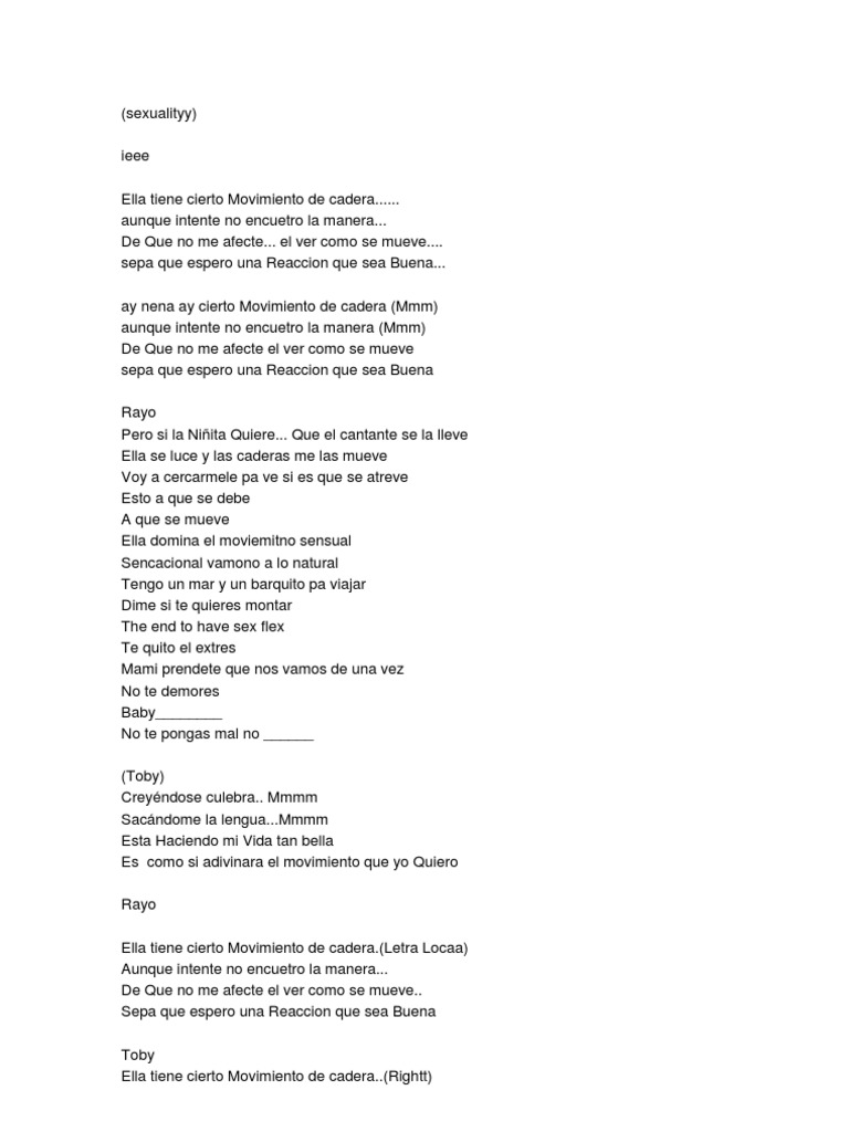 Rayo Y Toby Movimiento De Cadera Letra rayo y toby movimiento de cadera letra
