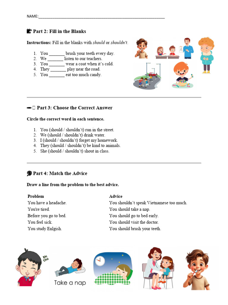 Part 2: Fill in The Blanks: Instructions | PDF