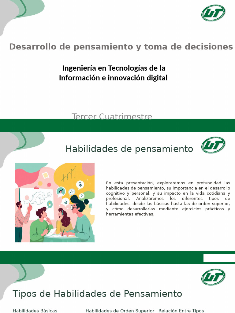 Habilidades de Pensamiento y Decisiones | PDF | Pensamiento | Aprendizaje