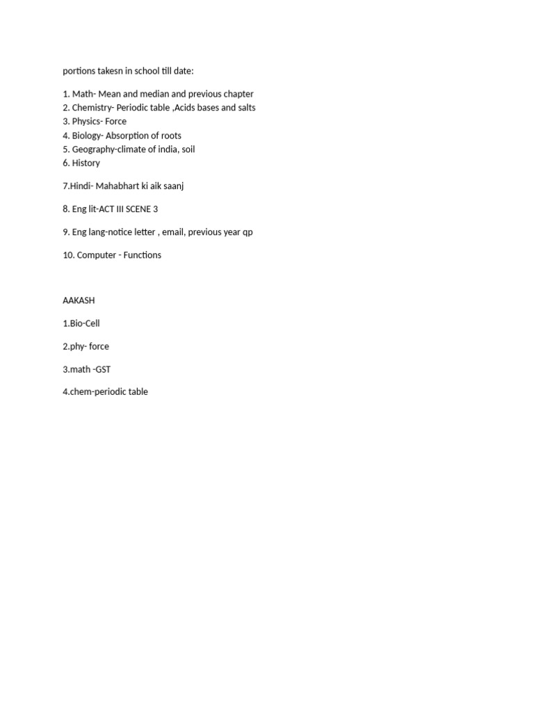 School Subjects and Topics Overview | PDF