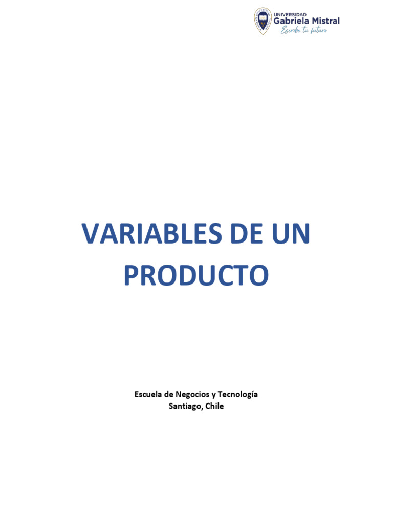 Variables de Un Producto 2 | PDF | Calidad (comercial) | Producto (Negocio)