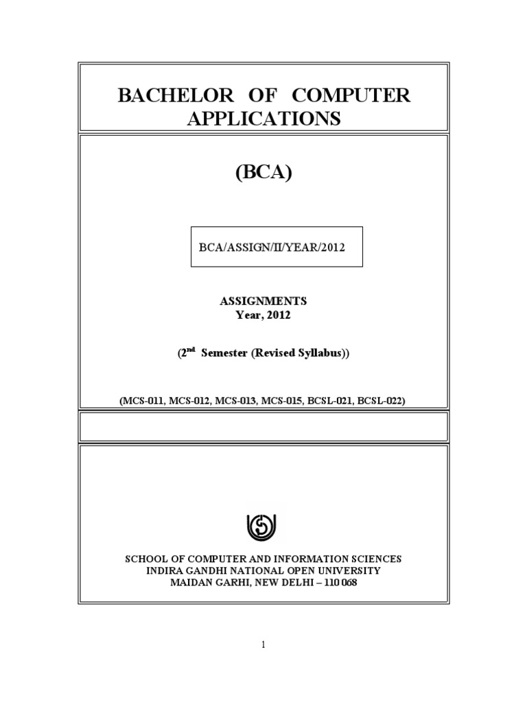 CRC of BCA (2) Assignment (Revised Syllabus) | PDF | Instruction Set ...