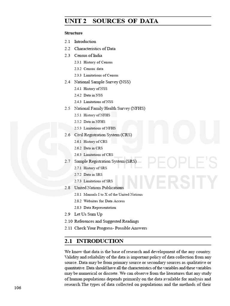 Sources of Demographic Data in India | PDF | Census | Data