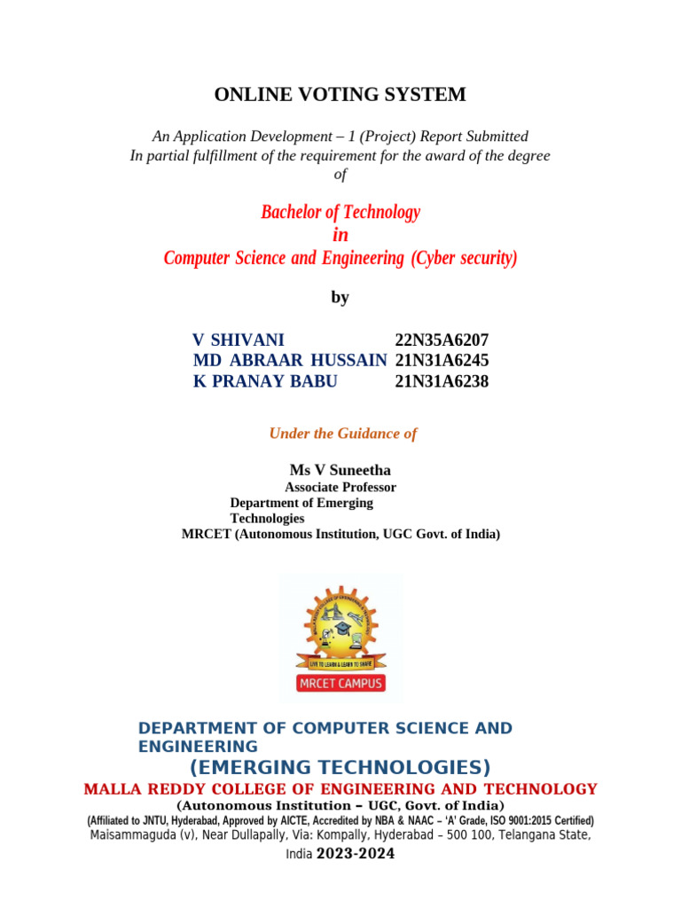 Online Voting System Project Report | PDF | Php | Electronic Voting