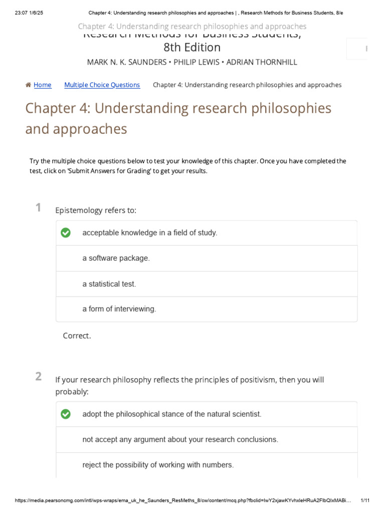 Research Philosophies in Business Methods | PDF | Methodology | Positivism