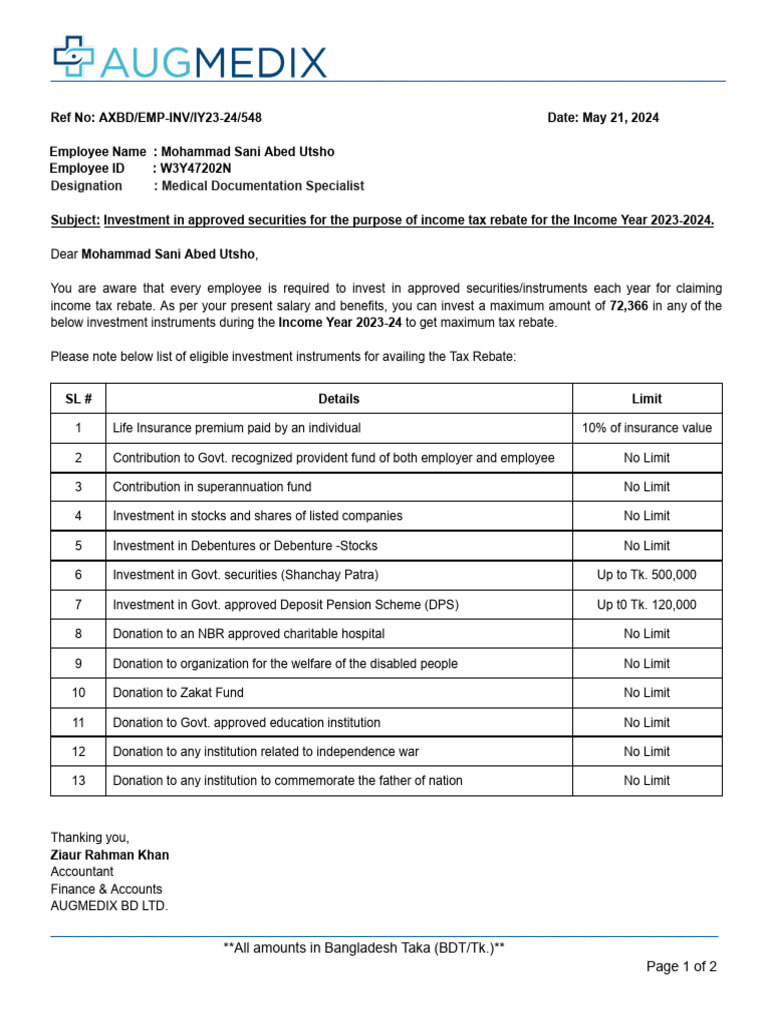 548 Investment Allowance Declaration - FY 2023-24 - 250503 - 071314 ...