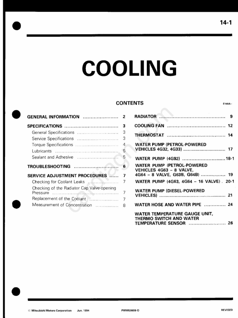 Mitsubishi Cooling System Guide | PDF | Machines | Mechanical Engineering
