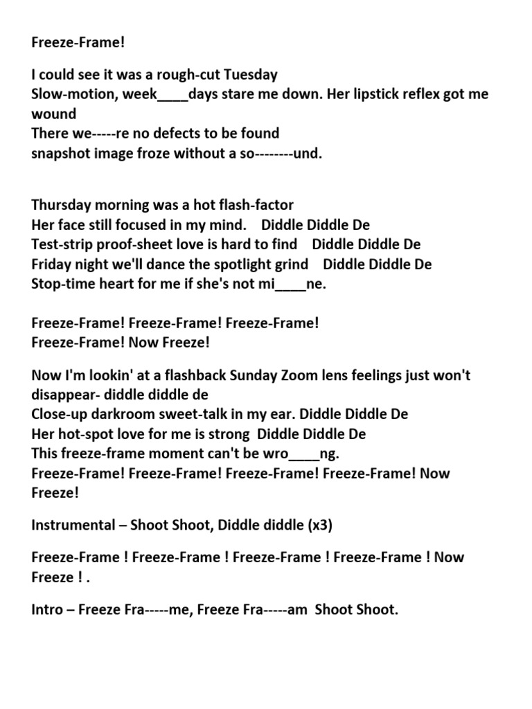 Freeze Frame | PDF