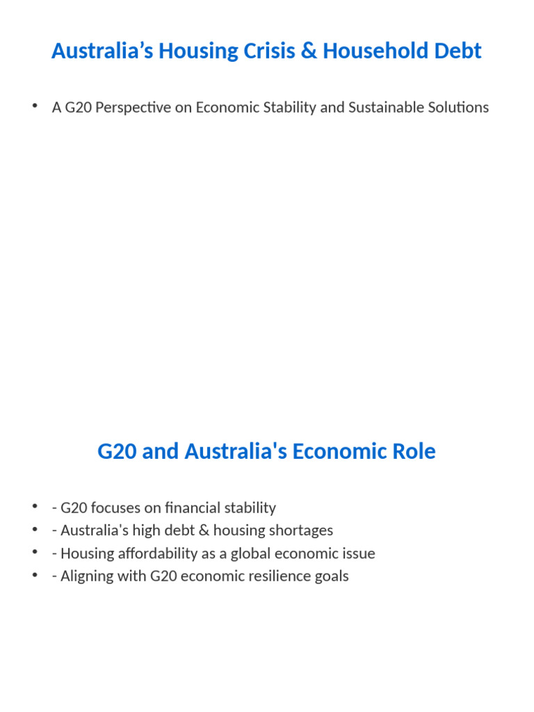 Australia’s Housing Crisis & Debt Solutions | PDF