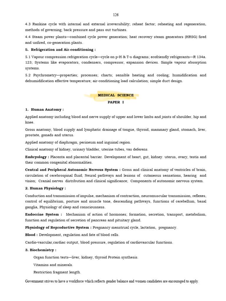 UPSC Medical Science Optional Syllabus | PDF | Anatomy | Human Body