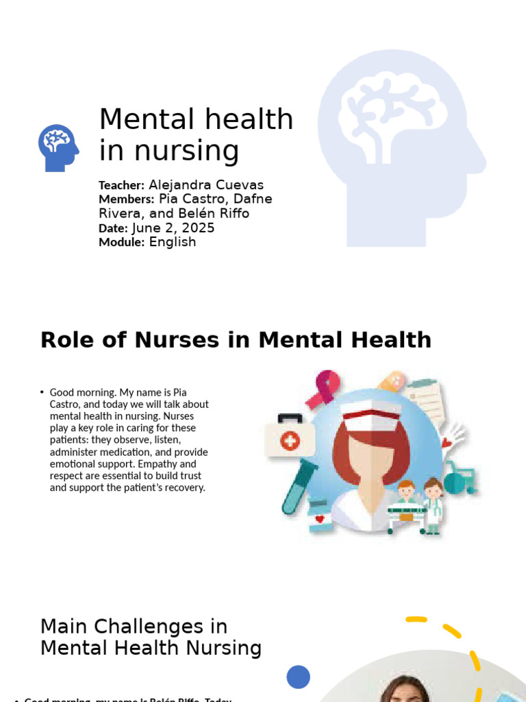 Role of Nurses in Mental Health Care | PDF