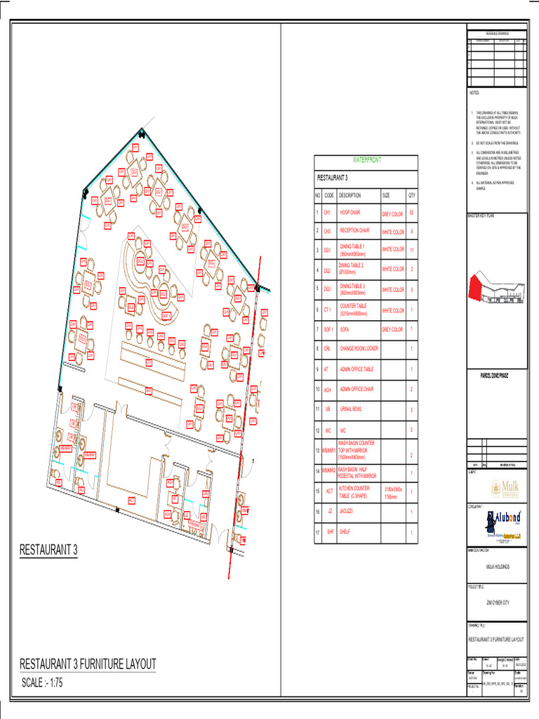 Restaurant 3 Furniture Layout Design | PDF