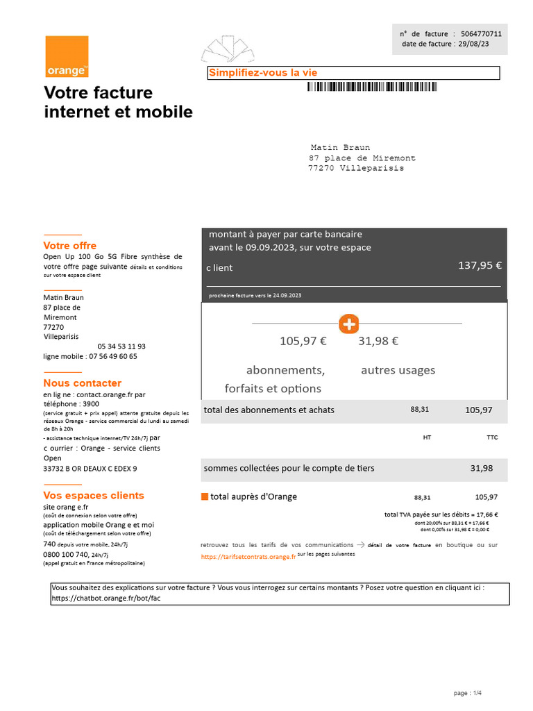 680830249-Facture-9065093504-2023-08-29 Edited | PDF | Facture ...