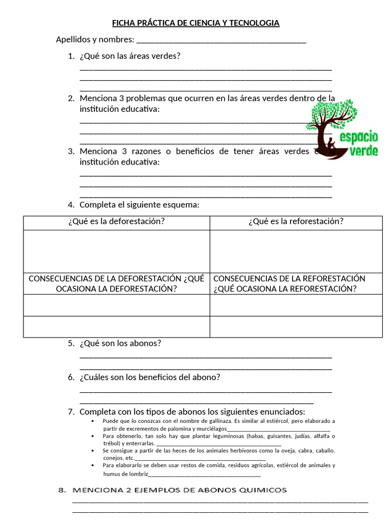 Ficha Práctica de Ciencia y Tecnologia | PDF