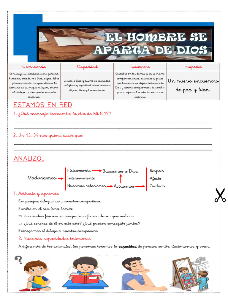 Sesion n4 5to Primaria I Bim El Hombre Se Aparta de Dios | PDF | Dios