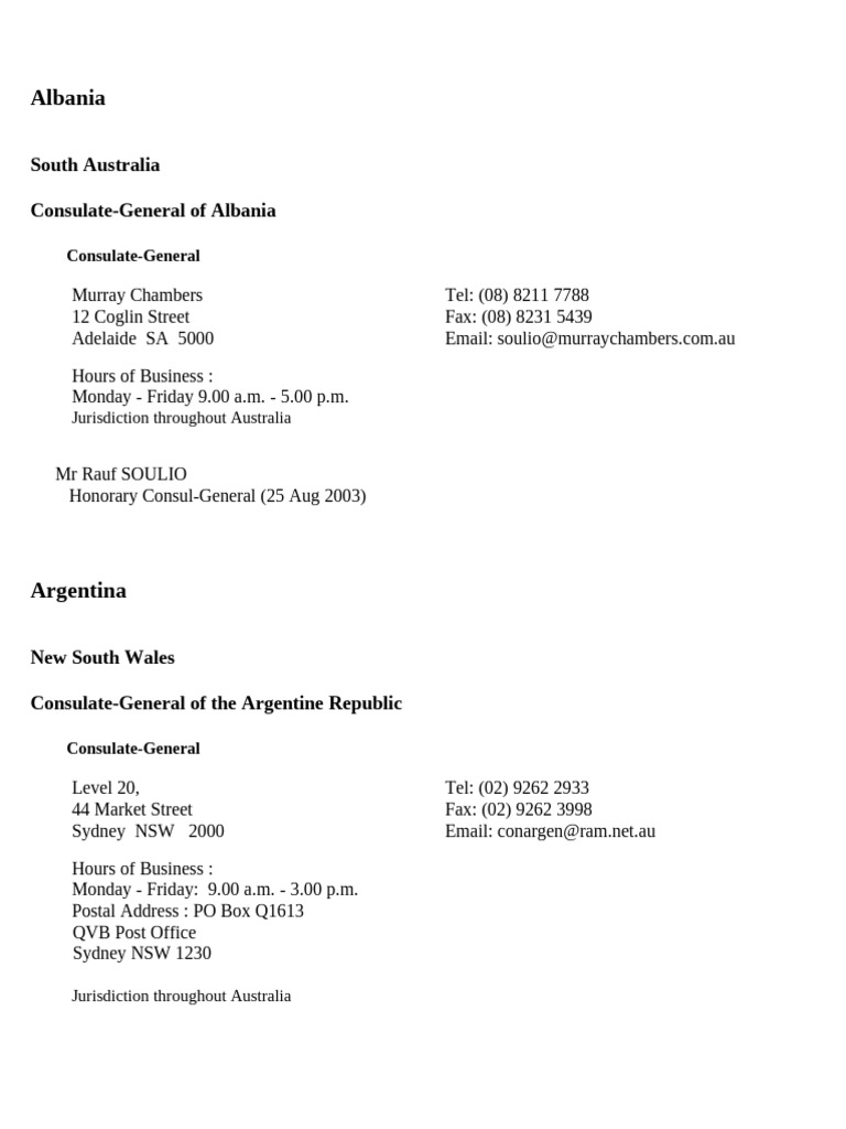 Consularlist | PDF | Consul (Representative) | Diplomacy
